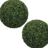 Set of Two 19" Green Artificial Boxwood Tree - HomeRoots - Flyclothing LLC