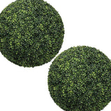 Set of Two 22" Dark Green Artificial Boxwood Tree - HomeRoots - Flyclothing LLC