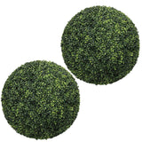 Set of Two 22" Dark Green Artificial Boxwood Tree - HomeRoots - Flyclothing LLC