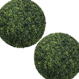 Set of Two 22" Dark Green Artificial Boxwood Tree - HomeRoots - Flyclothing LLC