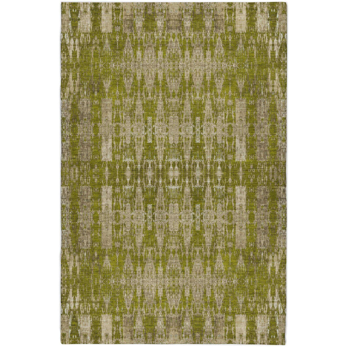 5' X 8' Olive Green And Taupe Moroccan Shag Washable Area Rug With UV Protection - HomeRoots - Flyclothing LLC