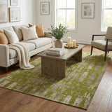 5' X 8' Olive Green And Taupe Moroccan Shag Washable Area Rug With UV Protection - HomeRoots - Flyclothing LLC