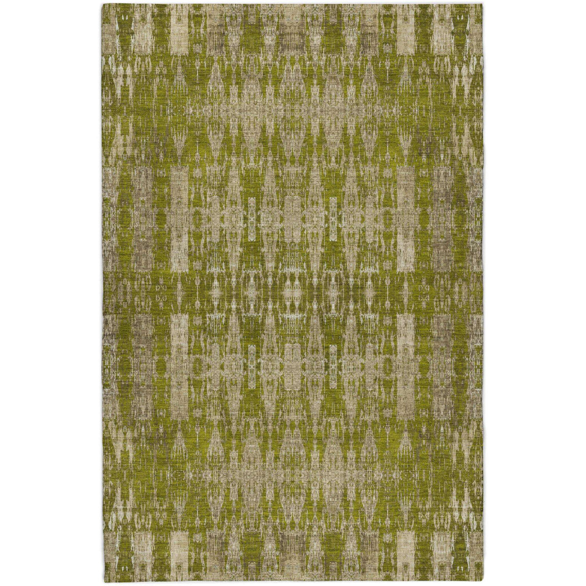5' X 8' Olive Green And Taupe Moroccan Shag Washable Area Rug With UV Protection - HomeRoots - Flyclothing LLC