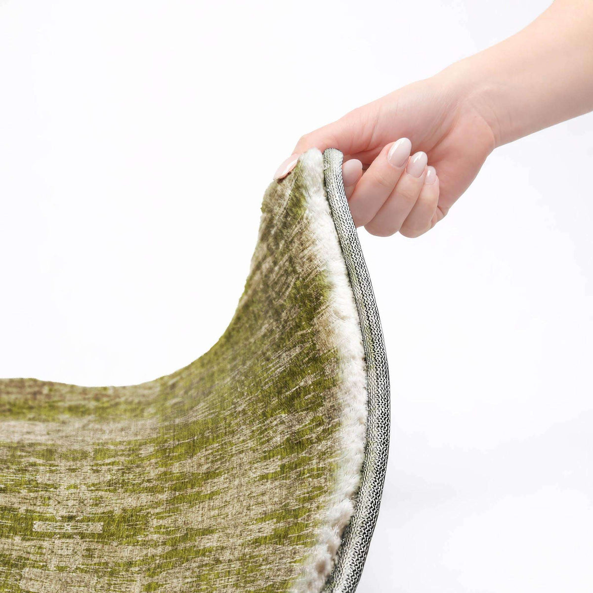 5' X 8' Olive Green And Taupe Moroccan Shag Washable Area Rug With UV Protection - HomeRoots - Flyclothing LLC
