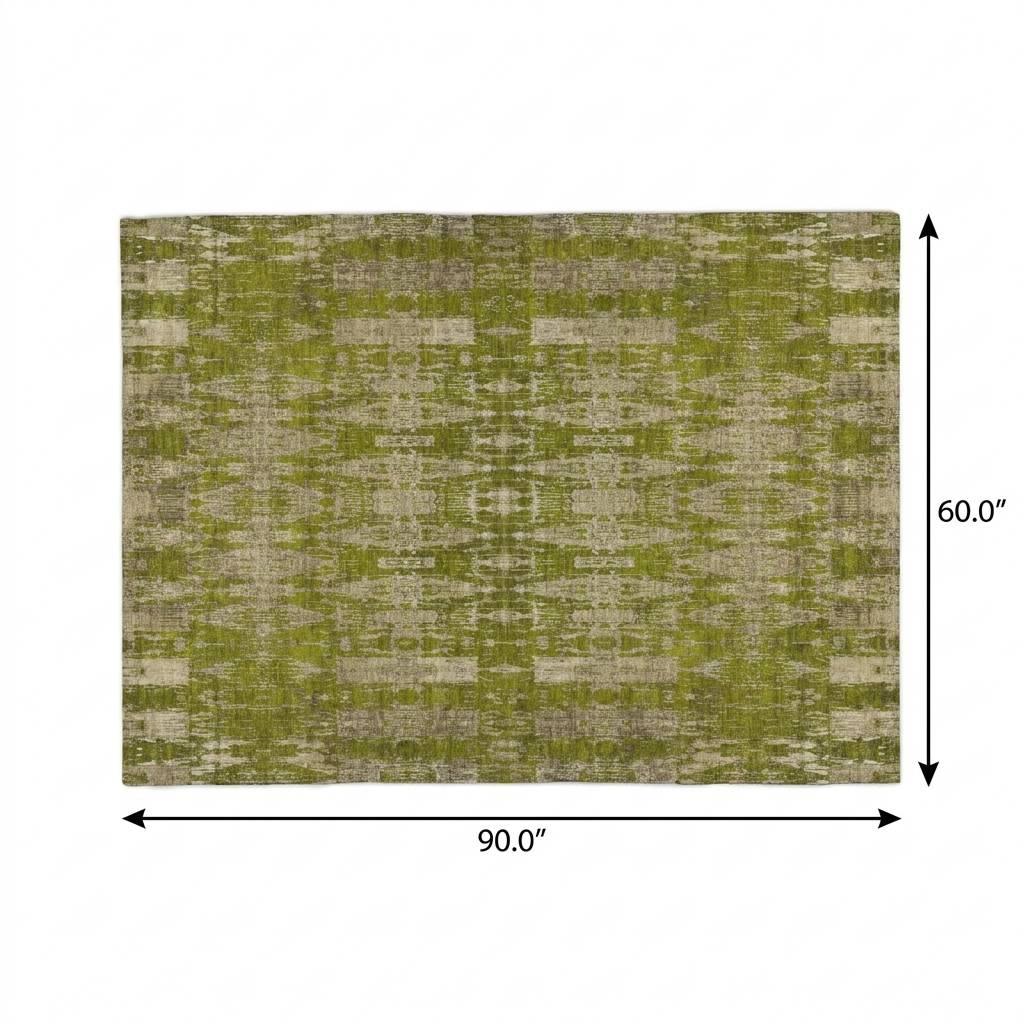 5' X 8' Olive Green And Taupe Moroccan Shag Washable Area Rug With UV Protection - HomeRoots - Flyclothing LLC