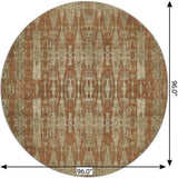 8' Orange And Taupe Moroccan Shag Washable Round Rug With UV Protection - HomeRoots - Flyclothing LLC