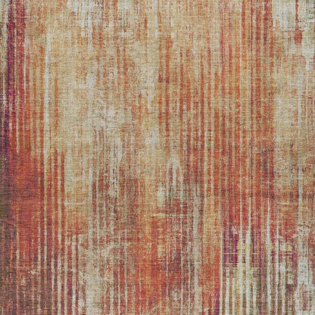 5' X 8' Orange And Beige Striped Shag Washable Area Rug With UV Protection - HomeRoots - Flyclothing LLC