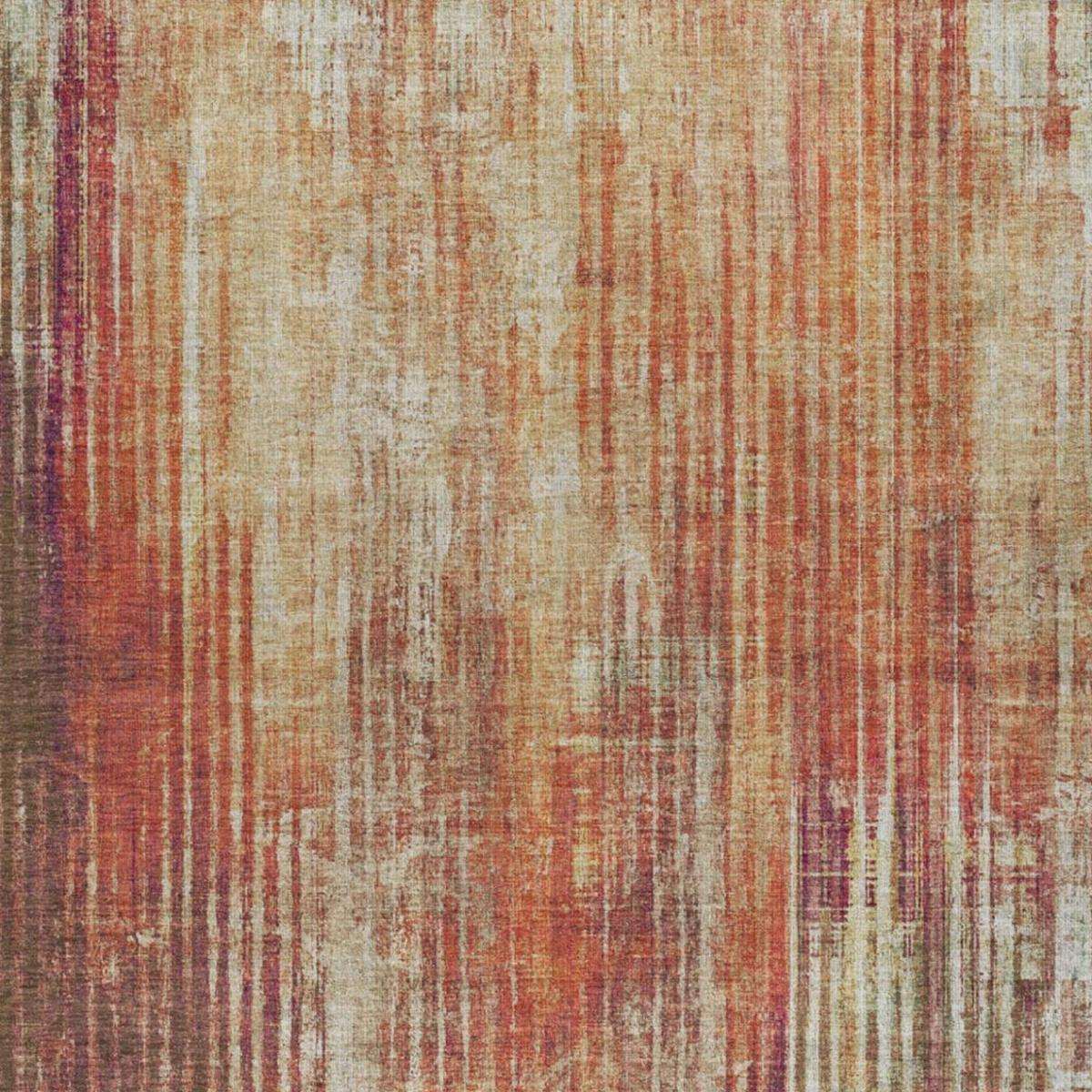 5' X 8' Orange And Beige Striped Shag Washable Area Rug With UV Protection - HomeRoots - Flyclothing LLC