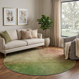 8' Blush And Taupe Ombre Shag Washable Round Rug With UV Protection - HomeRoots - Flyclothing LLC