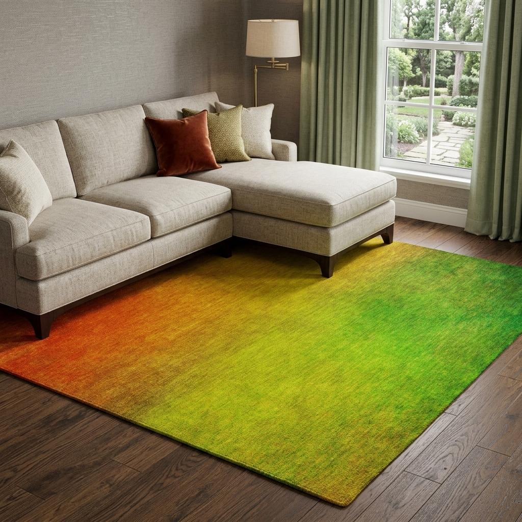 9' X 12' Terra Cotta And Gold Ombre Shag Washable Area Rug With UV Protection - HomeRoots - Flyclothing LLC