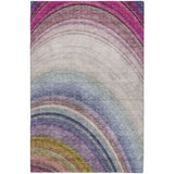 5' X 8' Beige And Purple Abstract Shag Washable Area Rug With UV Protection - HomeRoots - Flyclothing LLC
