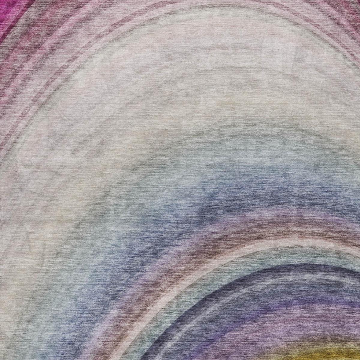 8' X 10' Beige And Purple Abstract Shag Washable Area Rug With UV Protection - HomeRoots - Flyclothing LLC
