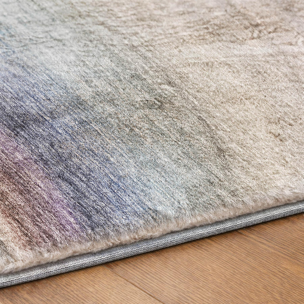8' X 10' Beige And Purple Abstract Shag Washable Area Rug With UV Protection - HomeRoots - Flyclothing LLC
