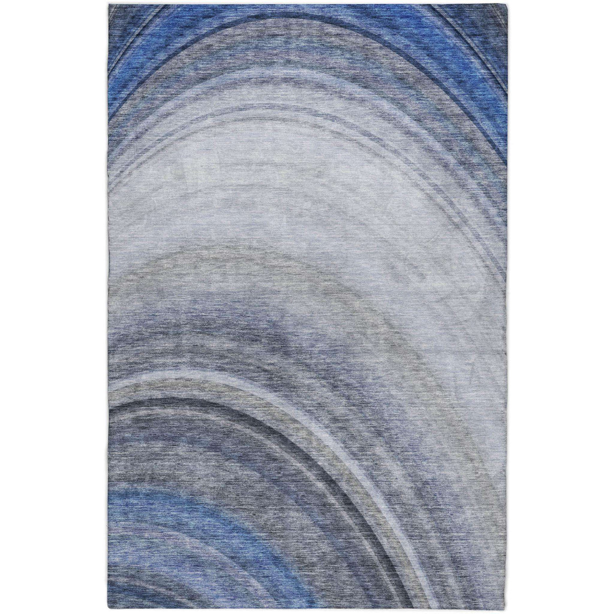 3' X 5' Blue And Denim Blue Abstract Shag Washable Area Rug With UV Protection - HomeRoots - Flyclothing LLC