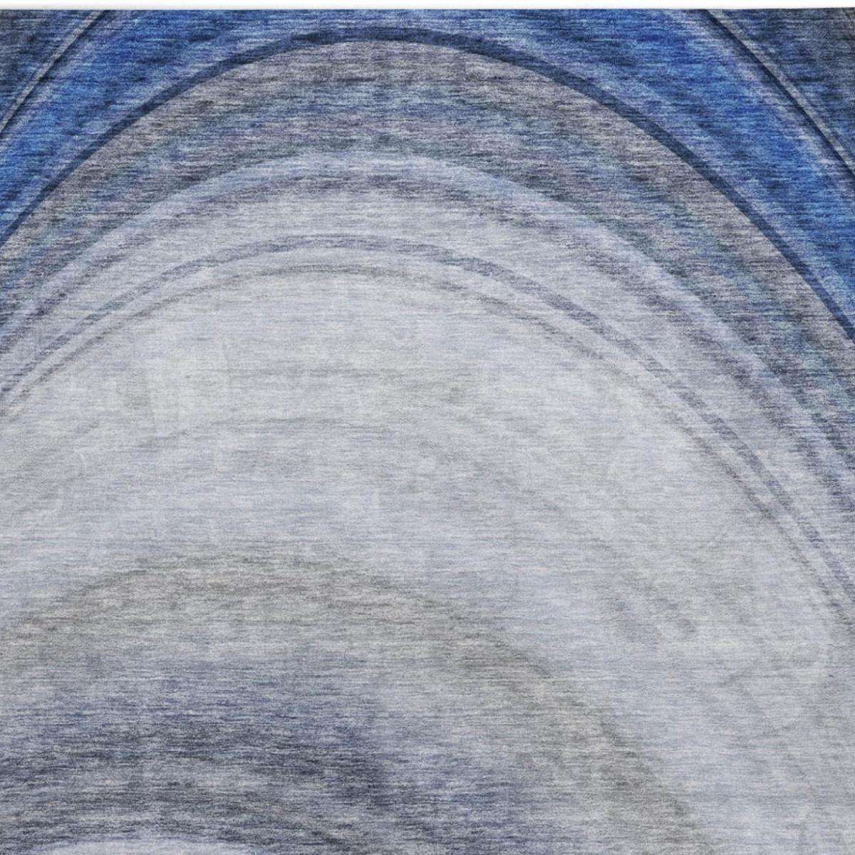 3' X 5' Blue And Denim Blue Abstract Shag Washable Area Rug With UV Protection - HomeRoots - Flyclothing LLC