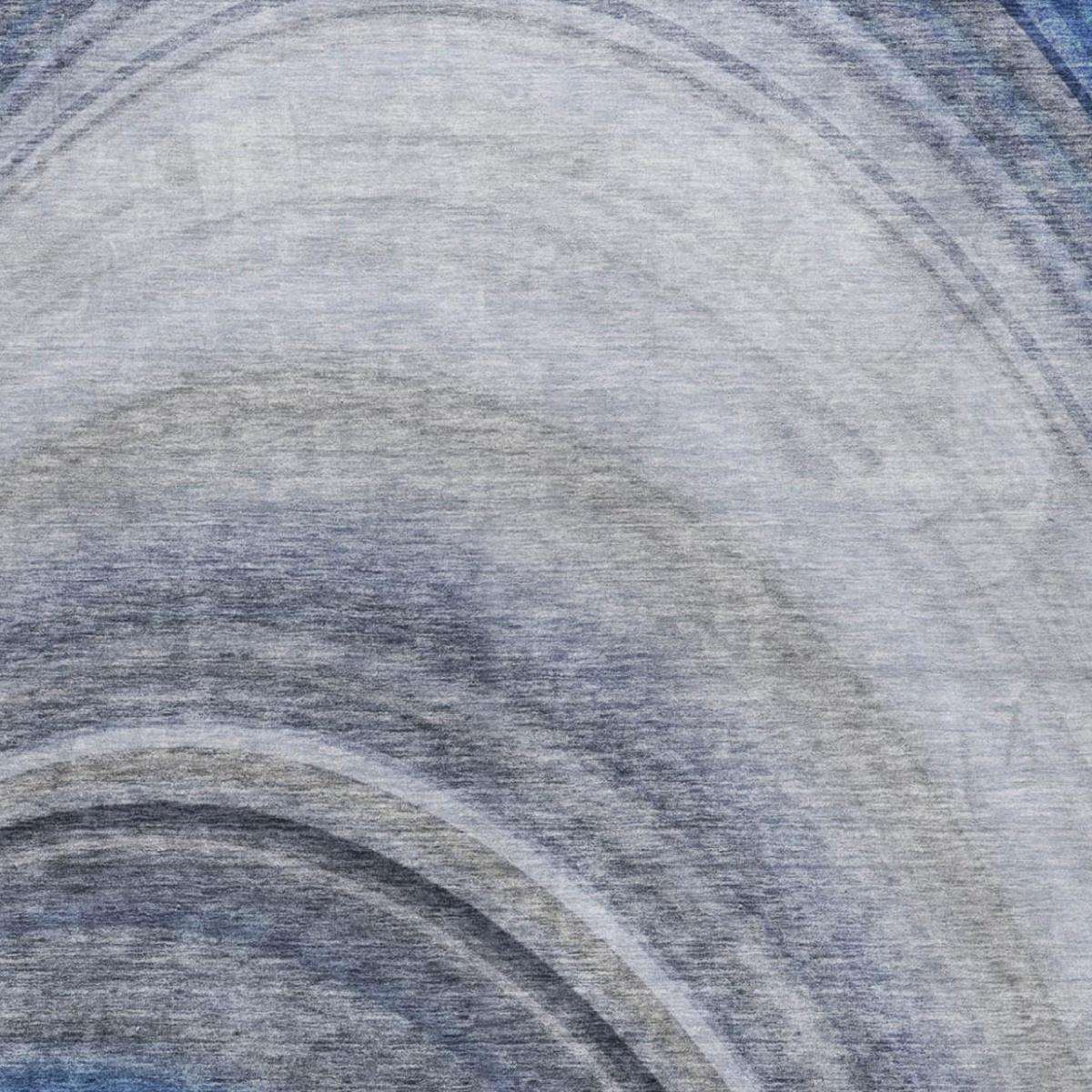 3' X 5' Blue And Denim Blue Abstract Shag Washable Area Rug With UV Protection - HomeRoots - Flyclothing LLC