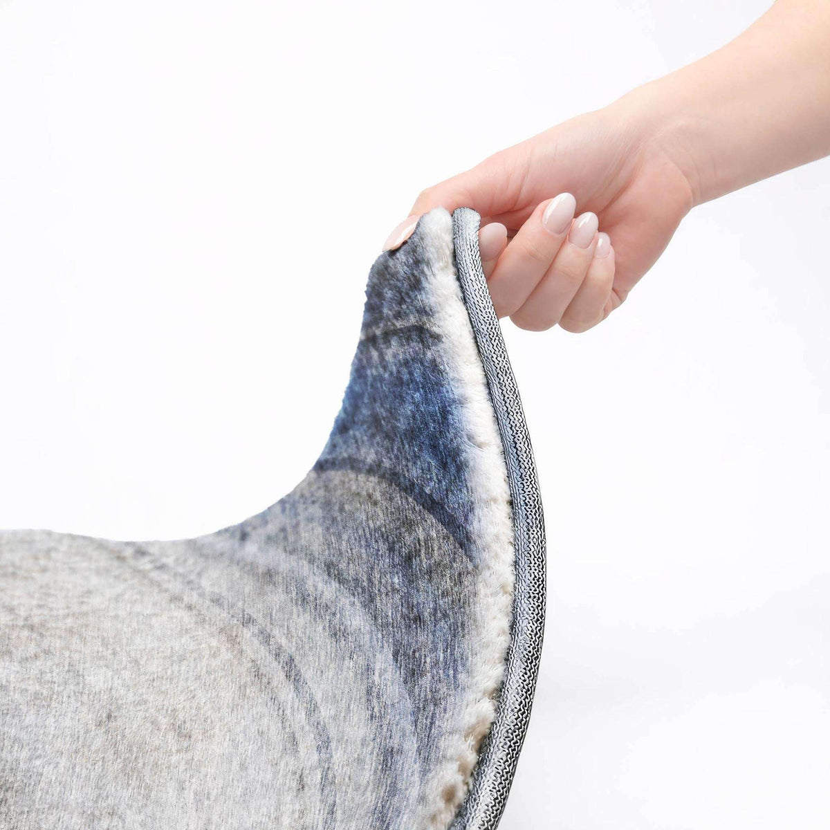3' X 5' Blue And Denim Blue Abstract Shag Washable Area Rug With UV Protection - HomeRoots - Flyclothing LLC