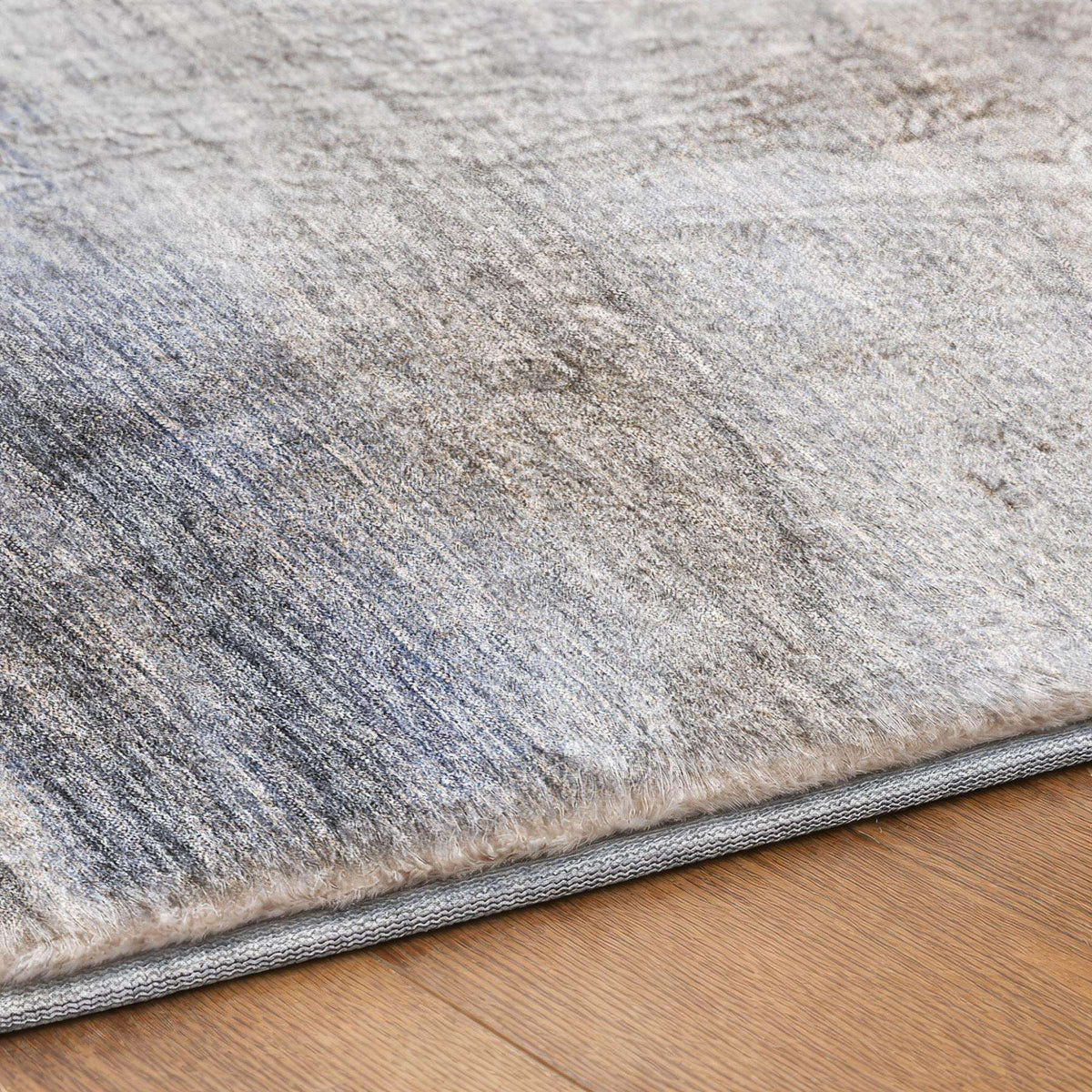 5' X 8' Blue And Denim Blue Abstract Shag Washable Area Rug With UV Protection - HomeRoots - Flyclothing LLC