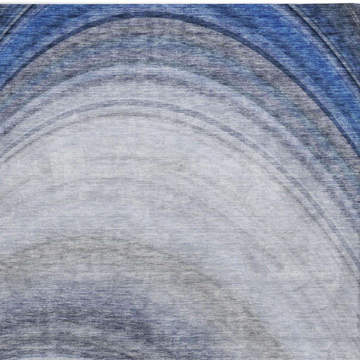 10' X 14' Blue And Denim Blue Abstract Shag Washable Area Rug With UV Protection - HomeRoots - Flyclothing LLC