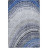 10' X 14' Blue And Denim Blue Abstract Shag Washable Area Rug With UV Protection - HomeRoots - Flyclothing LLC