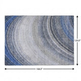 10' X 14' Blue And Denim Blue Abstract Shag Washable Area Rug With UV Protection - HomeRoots - Flyclothing LLC