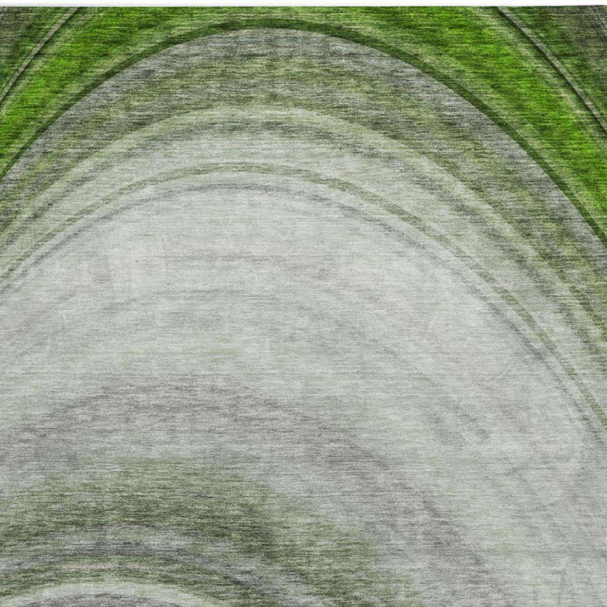 3' X 5' Green And Silver Abstract Shag Washable Area Rug With UV Protection - HomeRoots - Flyclothing LLC