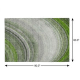 5' X 8' Green And Silver Abstract Shag Washable Area Rug With UV Protection - HomeRoots - Flyclothing LLC