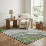 5' X 8' Green And Silver Abstract Shag Washable Area Rug With UV Protection - HomeRoots - Flyclothing LLC
