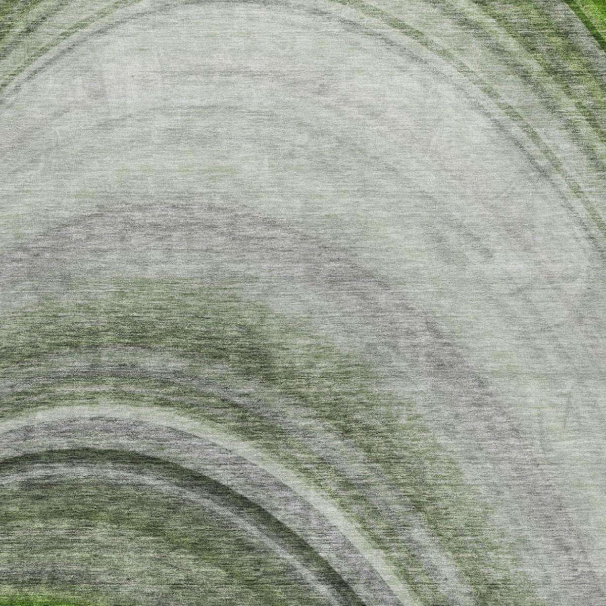 5' X 8' Green And Silver Abstract Shag Washable Area Rug With UV Protection - HomeRoots - Flyclothing LLC
