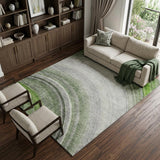 8' X 10' Green And Silver Abstract Shag Washable Area Rug With UV Protection - HomeRoots - Flyclothing LLC