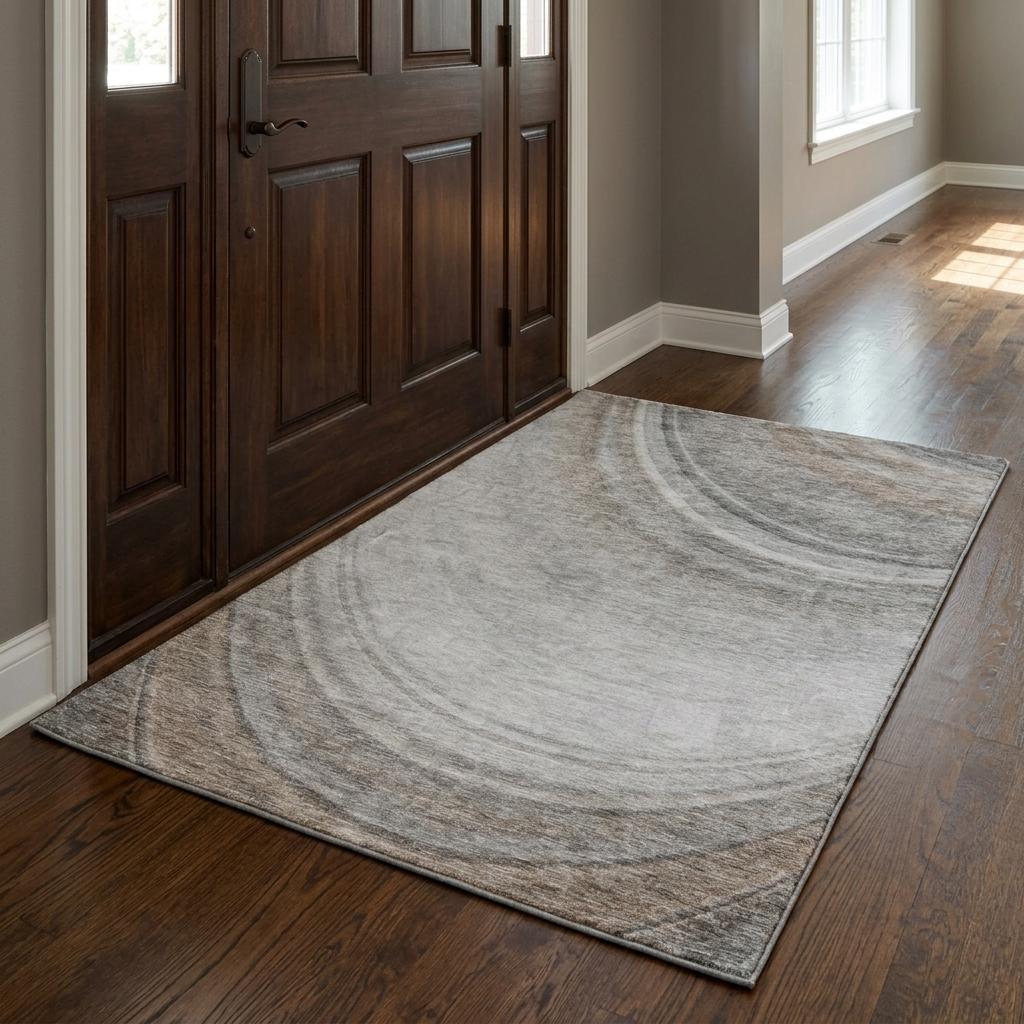 3' X 5' Gray And Silver Abstract Shag Washable Area Rug With UV Protection - HomeRoots - Flyclothing LLC