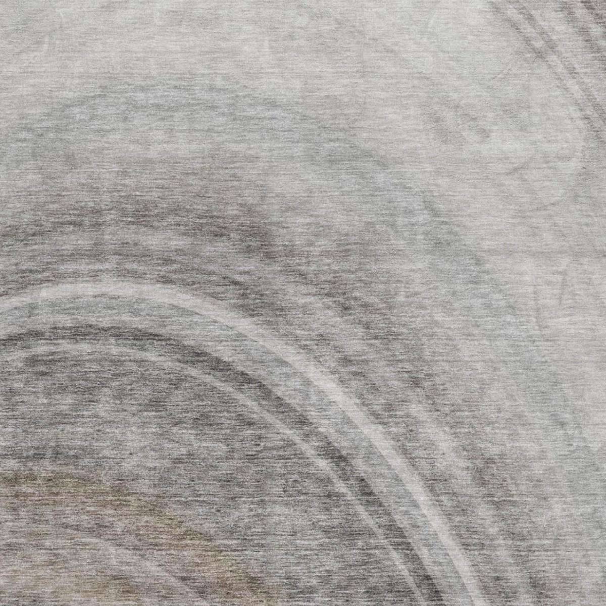 5' X 8' Gray And Silver Abstract Shag Washable Area Rug With UV Protection - HomeRoots - Flyclothing LLC