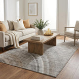 5' X 8' Gray And Silver Abstract Shag Washable Area Rug With UV Protection - HomeRoots - Flyclothing LLC
