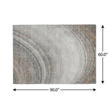 5' X 8' Gray And Silver Abstract Shag Washable Area Rug With UV Protection - HomeRoots - Flyclothing LLC