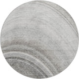 8' Gray And Silver Abstract Shag Washable Round Rug With UV Protection - HomeRoots - Flyclothing LLC