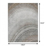 9' X 12' Gray And Silver Abstract Shag Washable Area Rug With UV Protection - HomeRoots - Flyclothing LLC