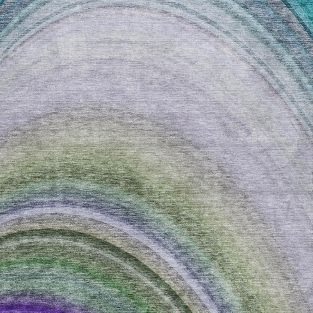 3' X 5' Teal And Green Abstract Shag Washable Area Rug With UV Protection - HomeRoots - Flyclothing LLC