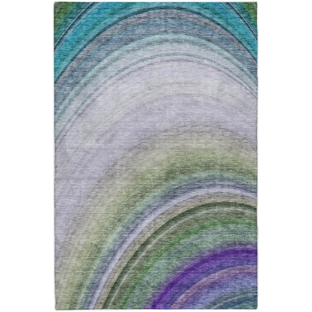 3' X 5' Teal And Green Abstract Shag Washable Area Rug With UV Protection - HomeRoots - Flyclothing LLC