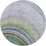 8' Teal And Green Abstract Shag Washable Round Rug With UV Protection - HomeRoots - Flyclothing LLC