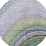 8' Teal And Green Abstract Shag Washable Round Rug With UV Protection - HomeRoots - Flyclothing LLC