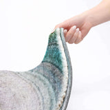 8' Teal And Green Abstract Shag Washable Round Rug With UV Protection - HomeRoots - Flyclothing LLC