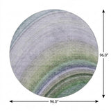 8' Teal And Green Abstract Shag Washable Round Rug With UV Protection - HomeRoots - Flyclothing LLC