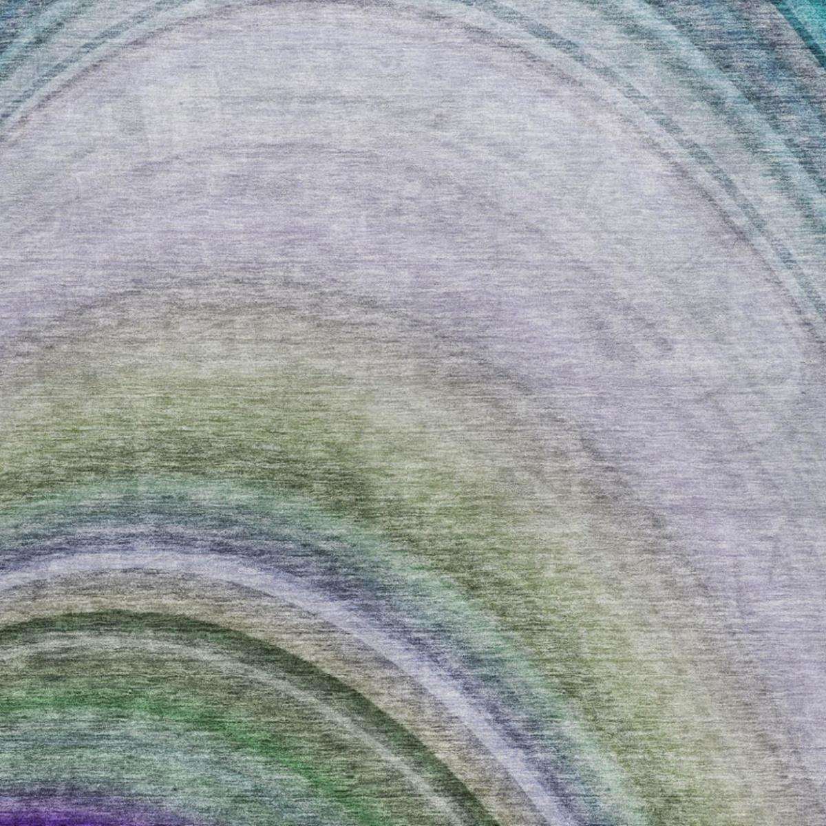 8' X 10' Teal And Green Abstract Shag Washable Area Rug With UV Protection - HomeRoots - Flyclothing LLC