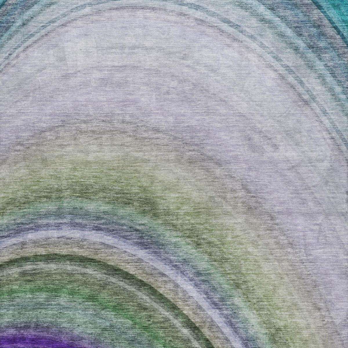 9' X 12' Teal And Green Abstract Shag Washable Area Rug With UV Protection - HomeRoots - Flyclothing LLC
