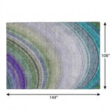 9' X 12' Teal And Green Abstract Shag Washable Area Rug With UV Protection - HomeRoots - Flyclothing LLC