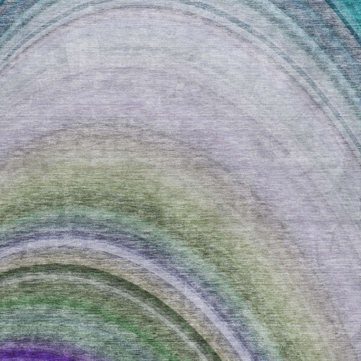 10' X 14' Teal And Green Abstract Shag Washable Area Rug With UV Protection - HomeRoots - Flyclothing LLC