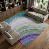 10' X 14' Teal And Green Abstract Shag Washable Area Rug With UV Protection - HomeRoots - Flyclothing LLC