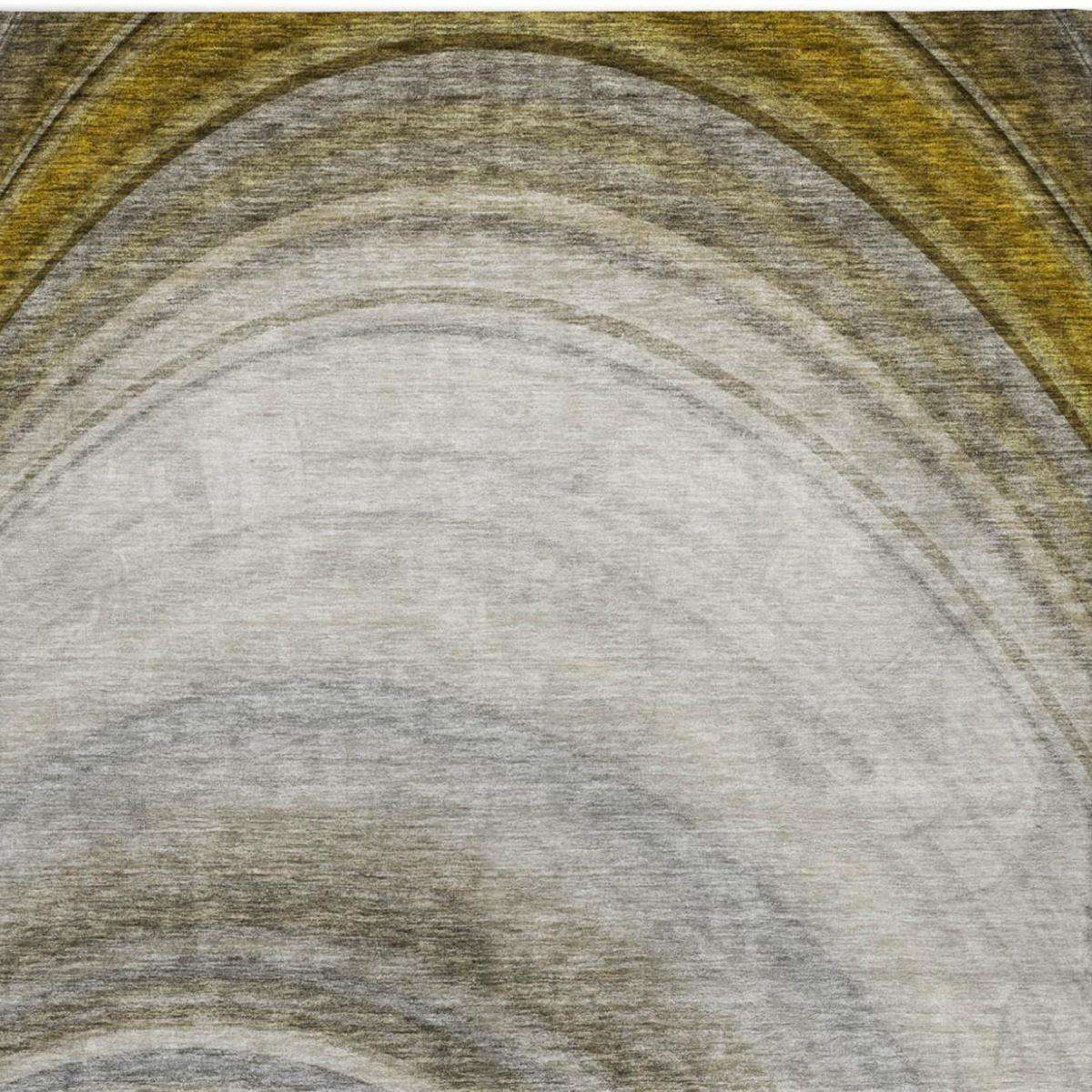 8' X 10' Taupe And Gray Abstract Shag Washable Area Rug With UV Protection - HomeRoots - Flyclothing LLC