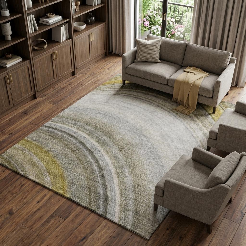 8' X 10' Taupe And Gray Abstract Shag Washable Area Rug With UV Protection - HomeRoots - Flyclothing LLC
