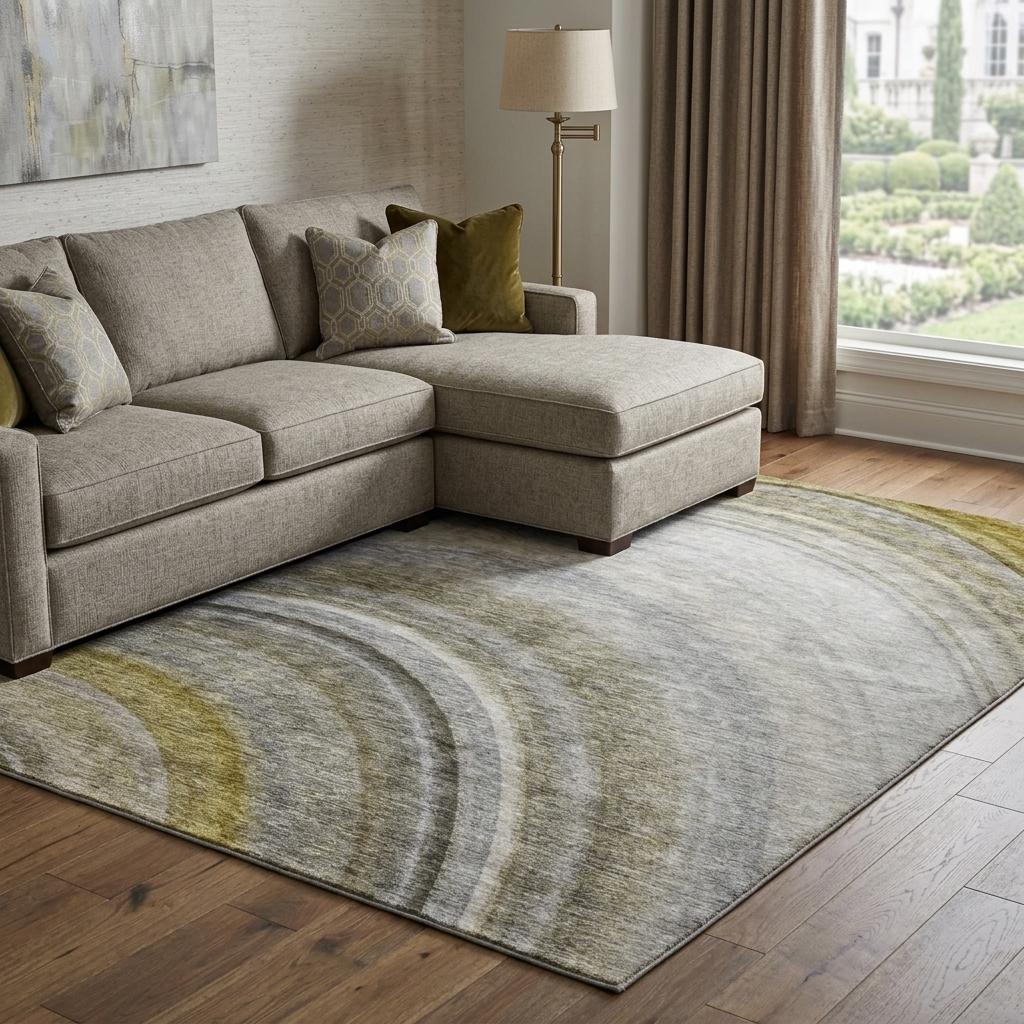 9' X 12' Taupe And Gray Abstract Shag Washable Area Rug With UV Protection - HomeRoots - Flyclothing LLC